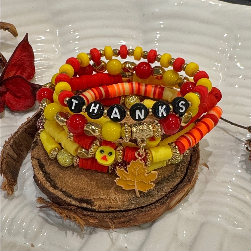 Fall Beaded Bracelet Stack